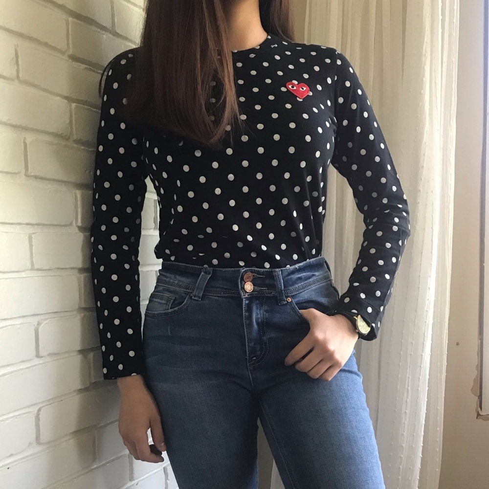 COMME DES GARÇONS polka dot long sleeve shirt